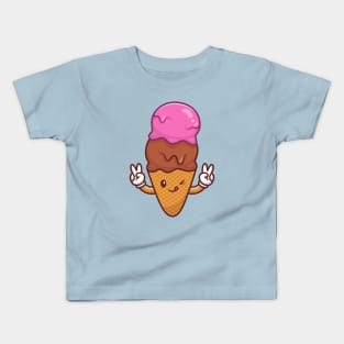 Cute Ice Cream Cone Kids T-Shirt